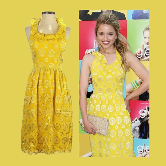 🌼 Anthropologie 100% Silk Yellow Dress – Size 2, NWOT - Picture 3 of 12